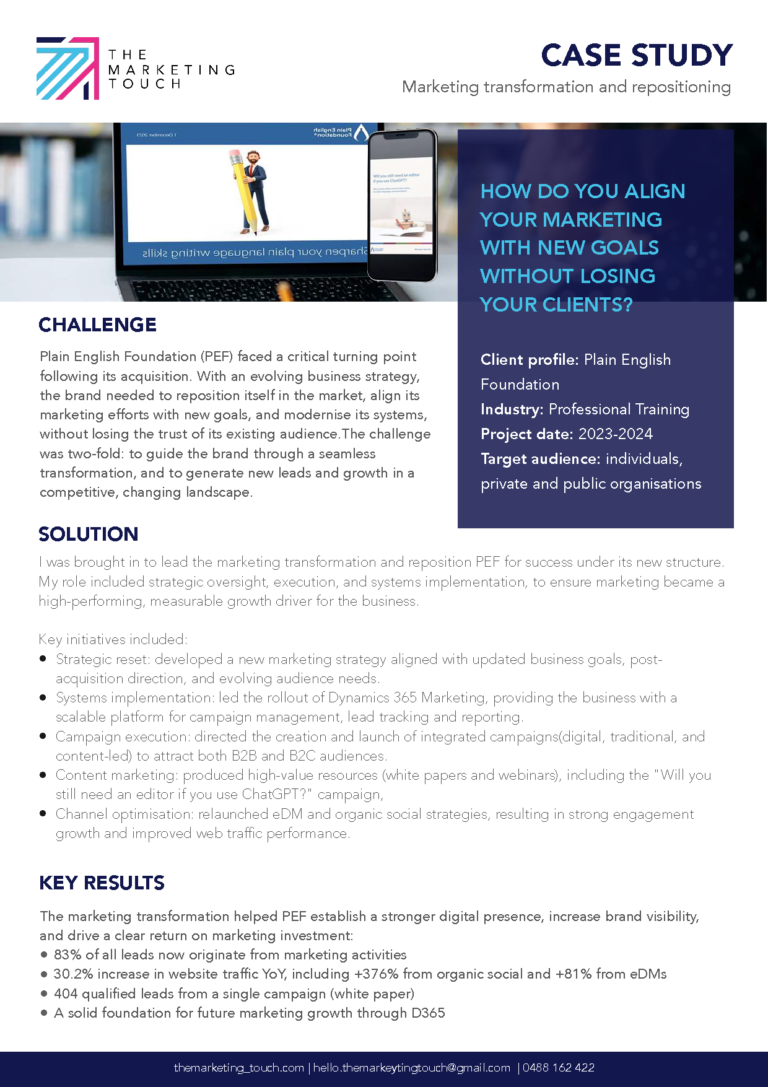 How do you align your marketing with new goals, without losing your clients?
